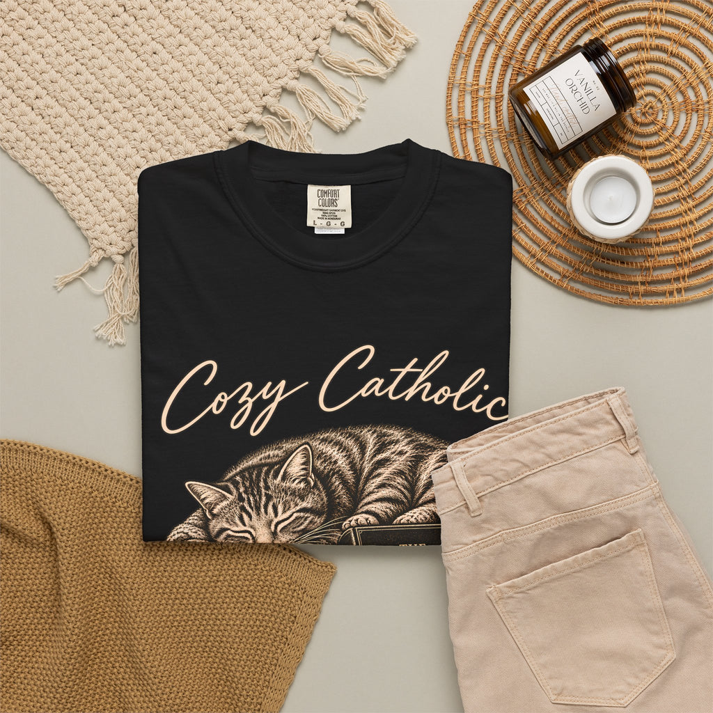Cozy Catholic Cat T-Shirt