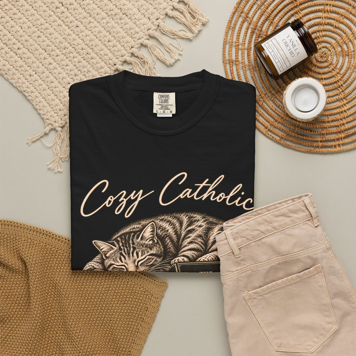 Cozy Catholic Cat T-Shirt