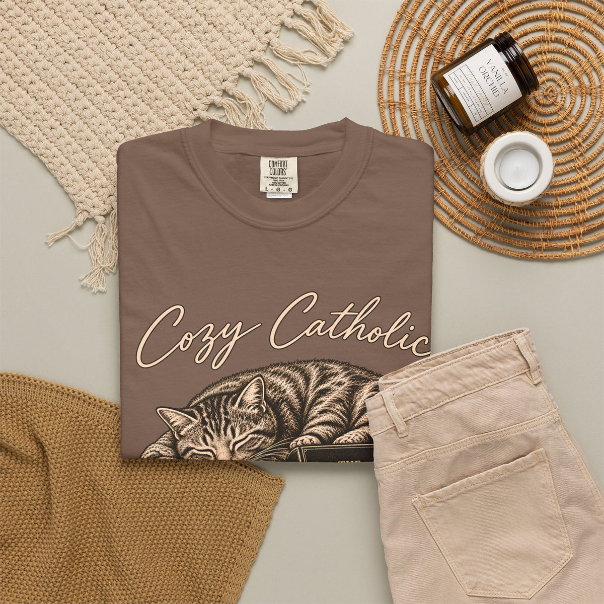 Cozy Catholic Cat T-Shirt
