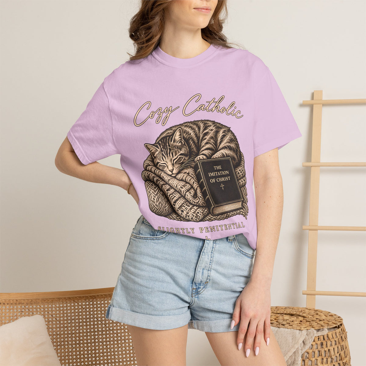 Cozy Catholic Cat T-Shirt