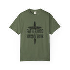 Fatherhood is Kingdom Work distressed cross T-Shirt