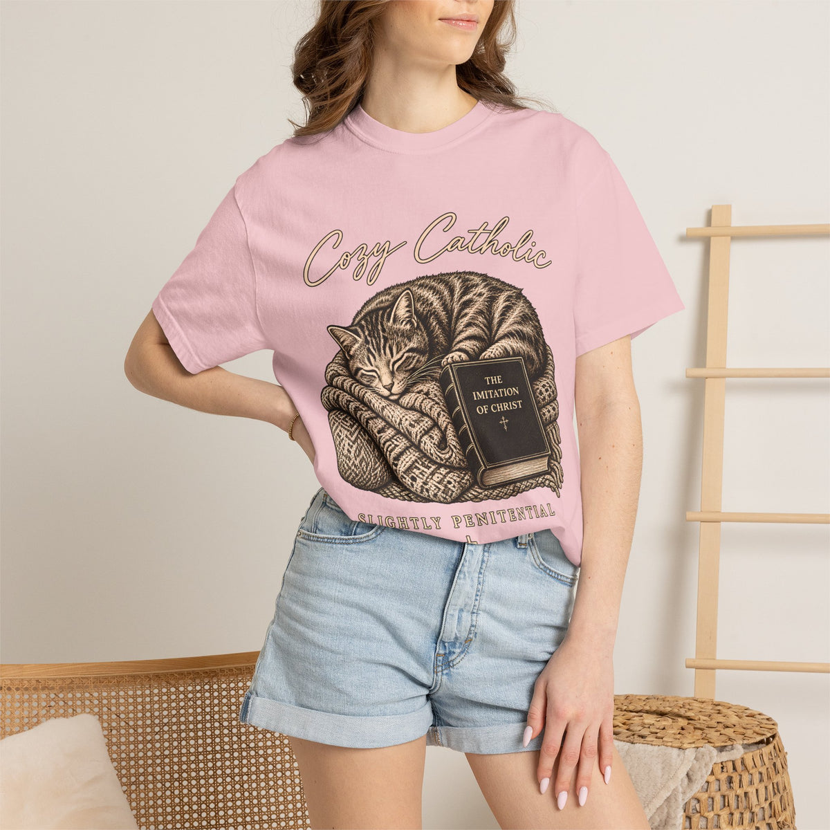 Cozy Catholic Cat T-Shirt