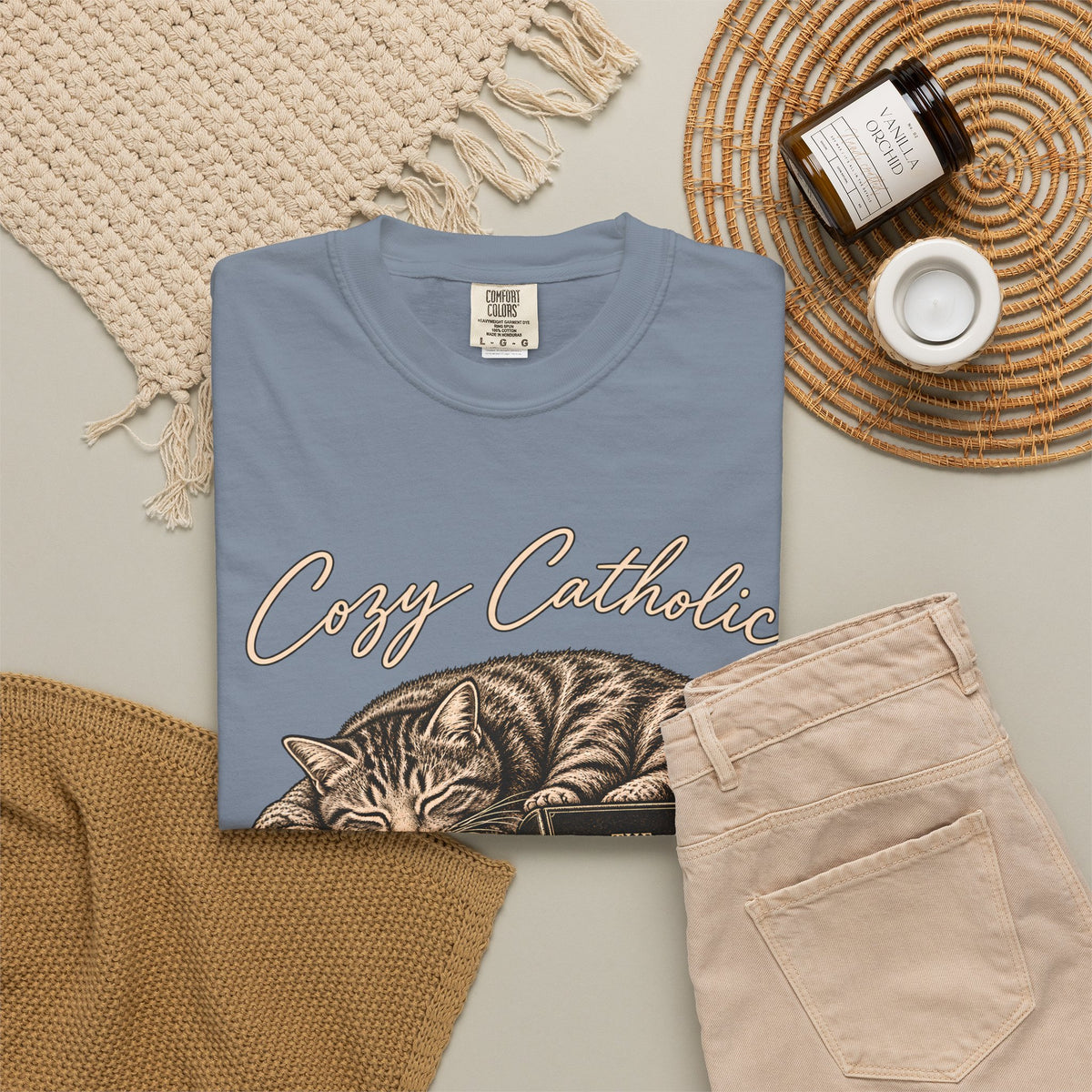 Cozy Catholic Cat T-Shirt