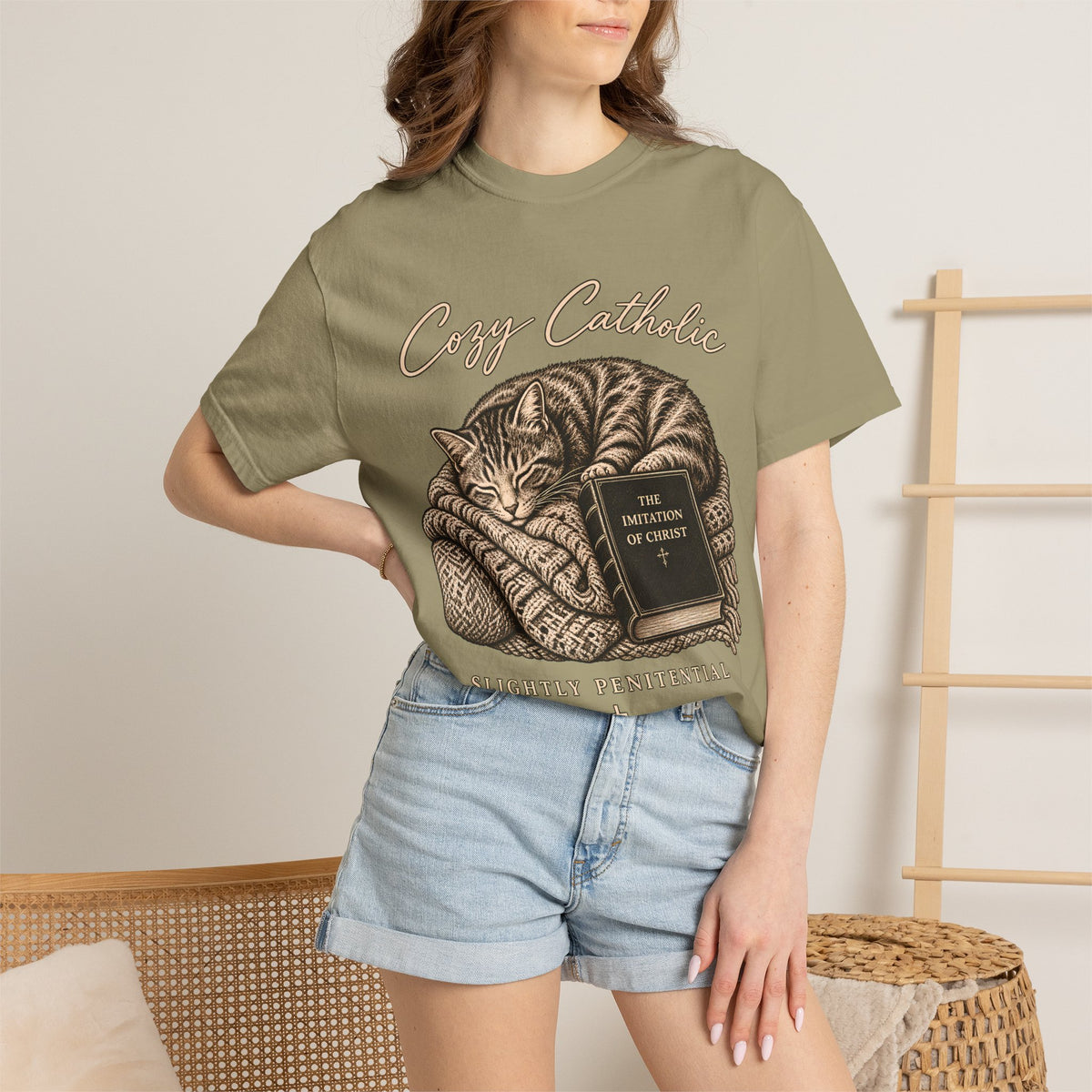 Cozy Catholic Cat T-Shirt