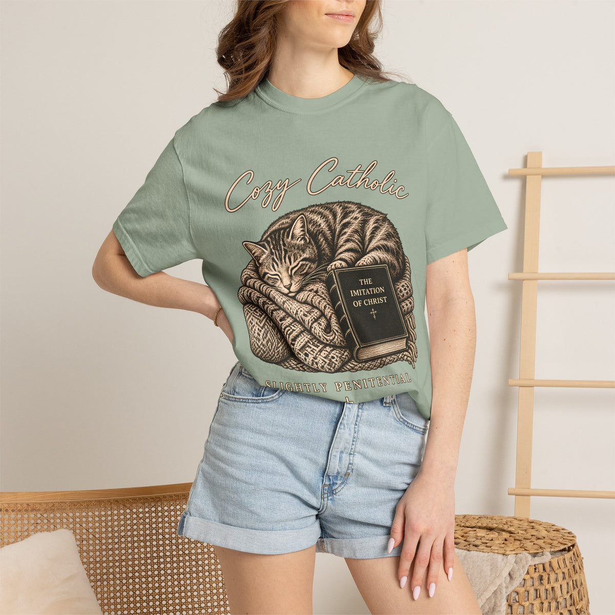 Cozy Catholic Cat T-Shirt