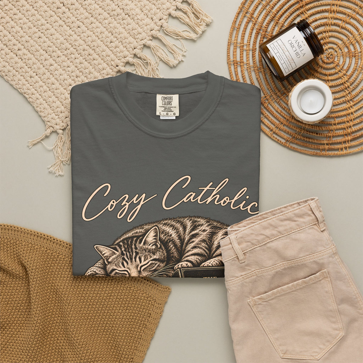 Cozy Catholic Cat T-Shirt