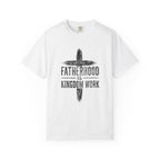 Fatherhood is Kingdom Work distressed cross T-Shirt